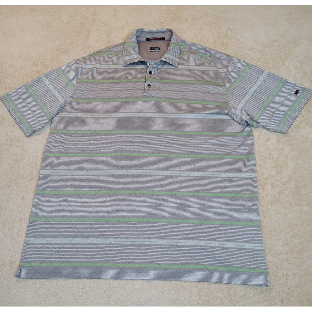 Tiger Woods Collection Nike Men's XL Short Sleeve Polo Shirt Gray Green